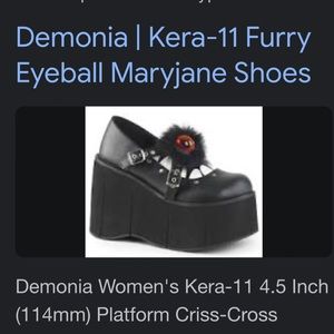Demonia Mary Jane Platforms with Eyeball Feature/ Size 11